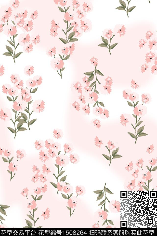 趋势华亿平台小雏菊年轻女性数码印花华亿平台下载（图片编号: 1508264） - 瓦栏（Walan）