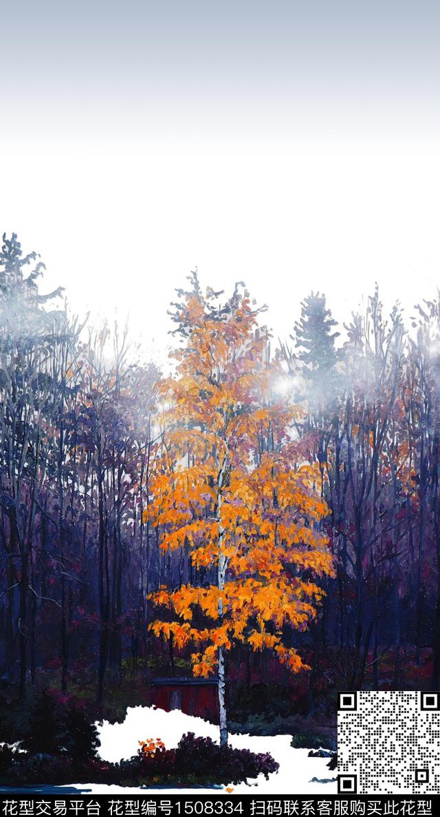 树林天空男装定位花数码印花华亿平台下载（图片编号: 1508334） - 瓦栏（Walan）