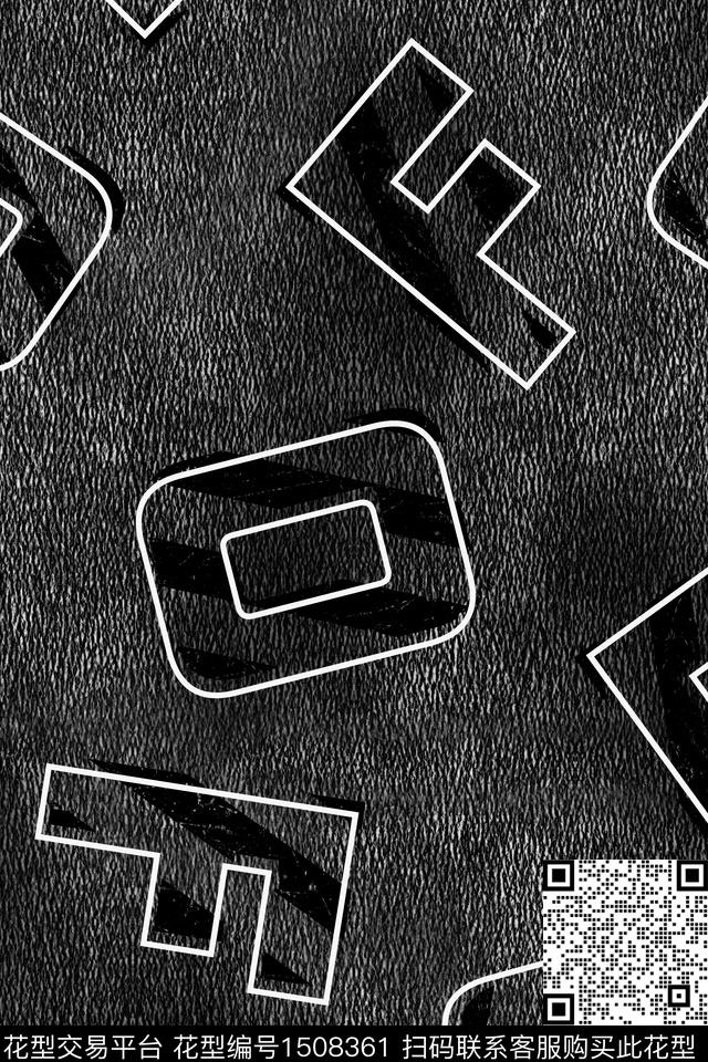 字母几何男装数码印花华亿平台下载（图片编号: 1508361） - 瓦栏（Walan）