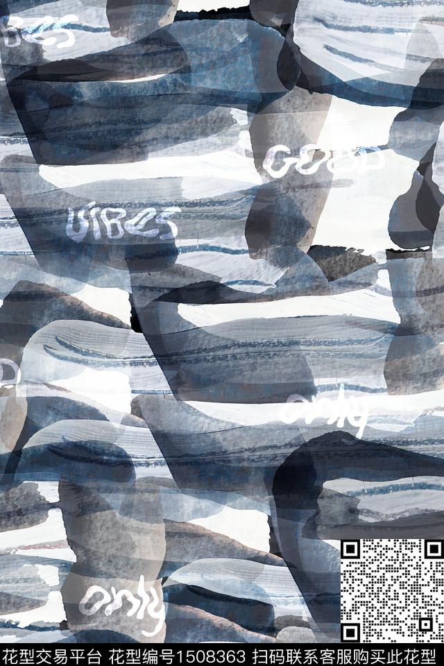 字母几何男装数码印花华亿平台下载（图片编号: 1508363） - 瓦栏（Walan）