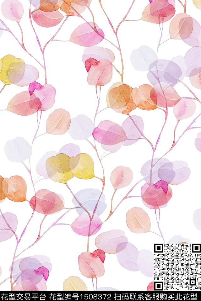 绿植树叶花卉大牌风数码印花华亿平台下载（图片编号: 1508372） - 瓦栏（Walan）