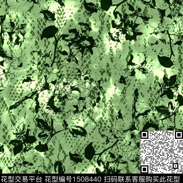 花卉手绘矢量数码印花华亿平台下载（图片编号: 1508440） - 瓦栏（Walan）
