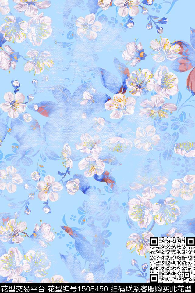 花卉手绘小碎花传统印花华亿平台下载（图片编号: 1508450） - 瓦栏（Walan）