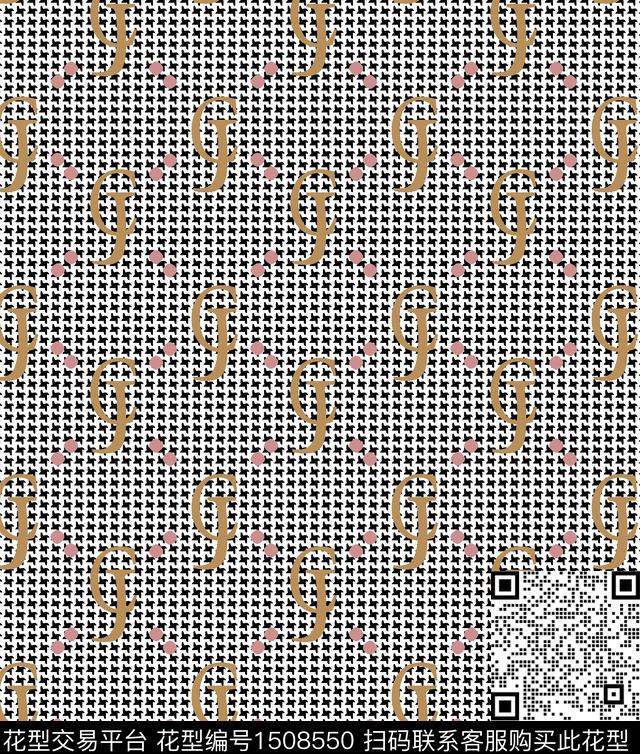 字母几何格子数码印花华亿平台下载（图片编号: 1508550） - 瓦栏（Walan）