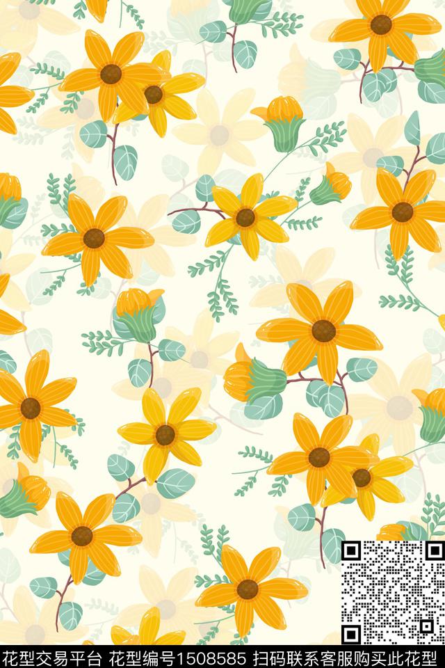 绿植树叶连衣裙大牌风数码印花华亿平台下载（图片编号: 1508585） - 瓦栏（Walan）