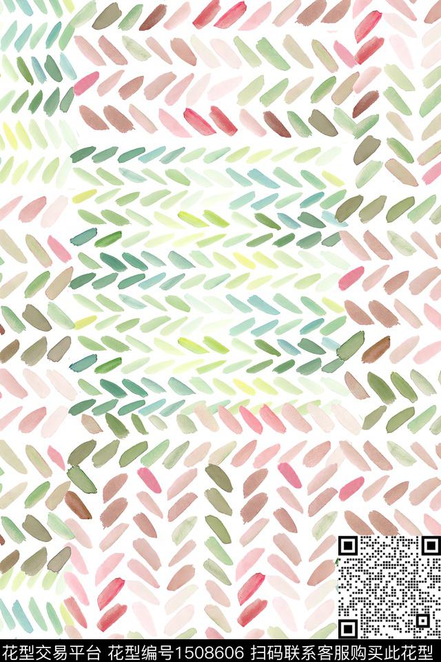 几何小清新真丝数码印花华亿平台下载（图片编号: 1508606） - 瓦栏（Walan）
