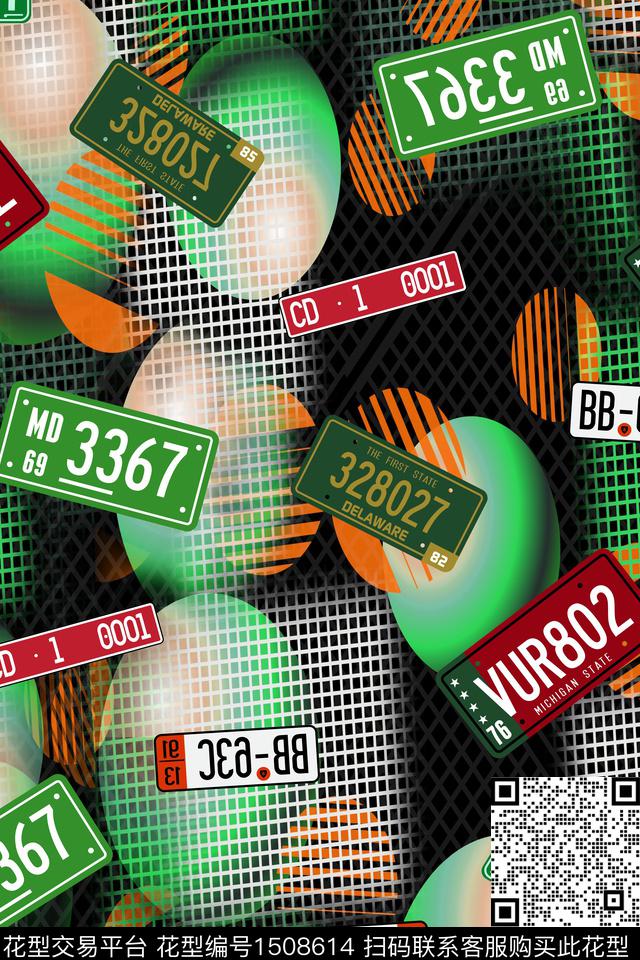 字母几何男装数码印花华亿平台下载（图片编号: 1508614） - 瓦栏（Walan）