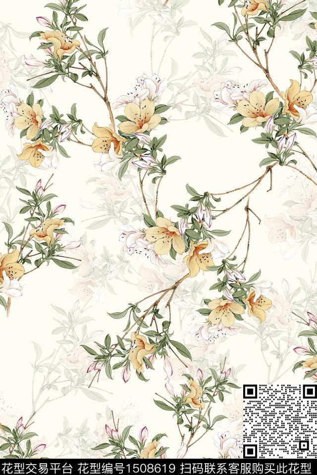 连衣裙大牌风旗袍数码印花华亿平台下载（图片编号: 1508619） - 瓦栏（Walan）