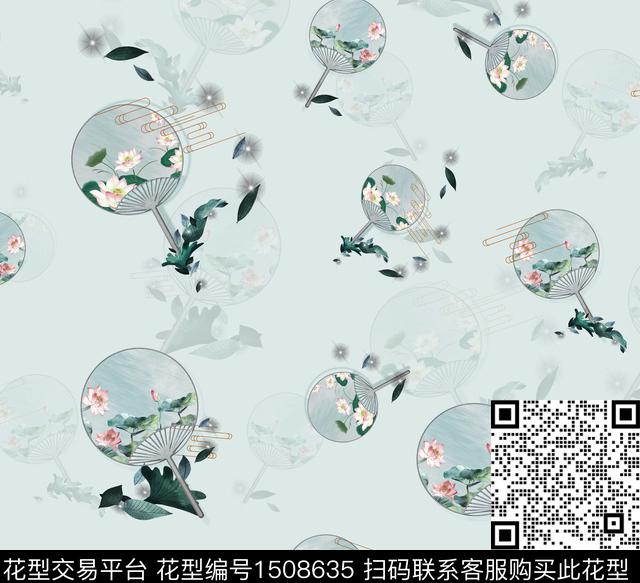 连衣裙大牌风旗袍数码印花华亿平台下载（图片编号: 1508635） - 瓦栏（Walan）