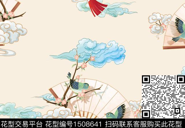 连衣裙大牌风旗袍数码印花华亿平台下载（图片编号: 1508641） - 瓦栏（Walan）