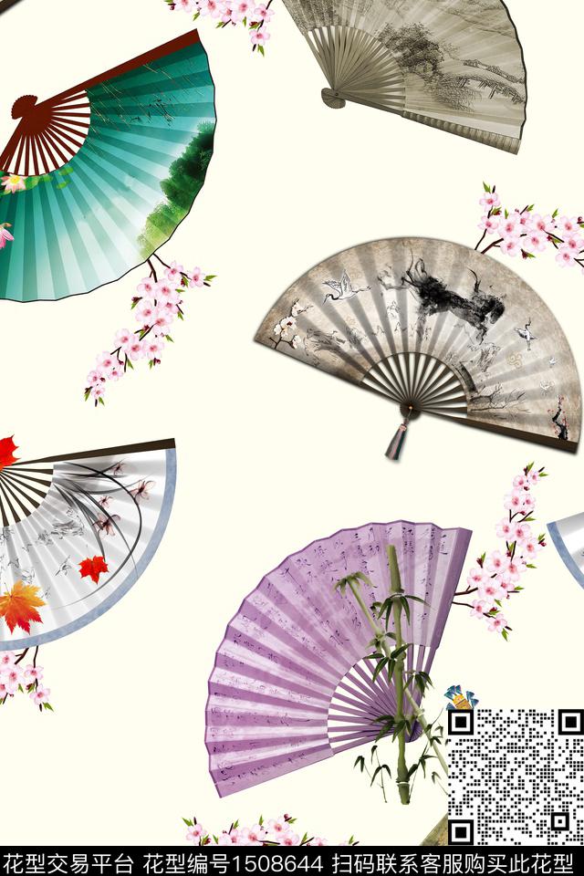 连衣裙大牌风旗袍数码印花华亿平台下载（图片编号: 1508644） - 瓦栏（Walan）