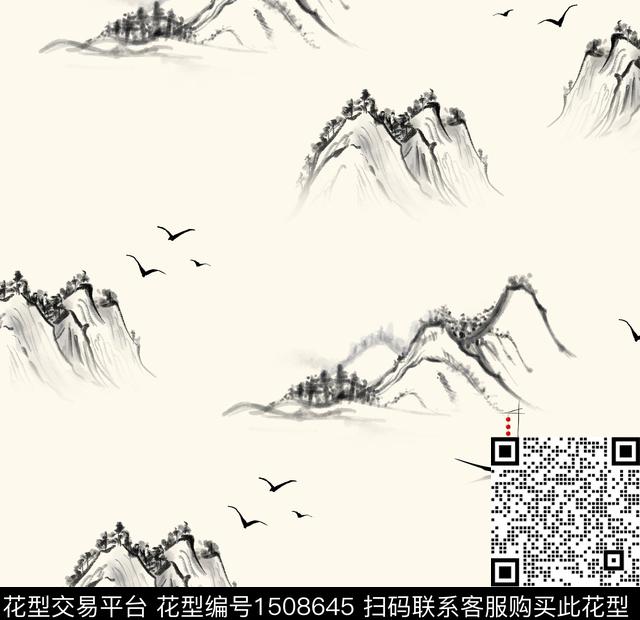 连衣裙大牌风旗袍数码印花华亿平台下载（图片编号: 1508645） - 瓦栏（Walan）