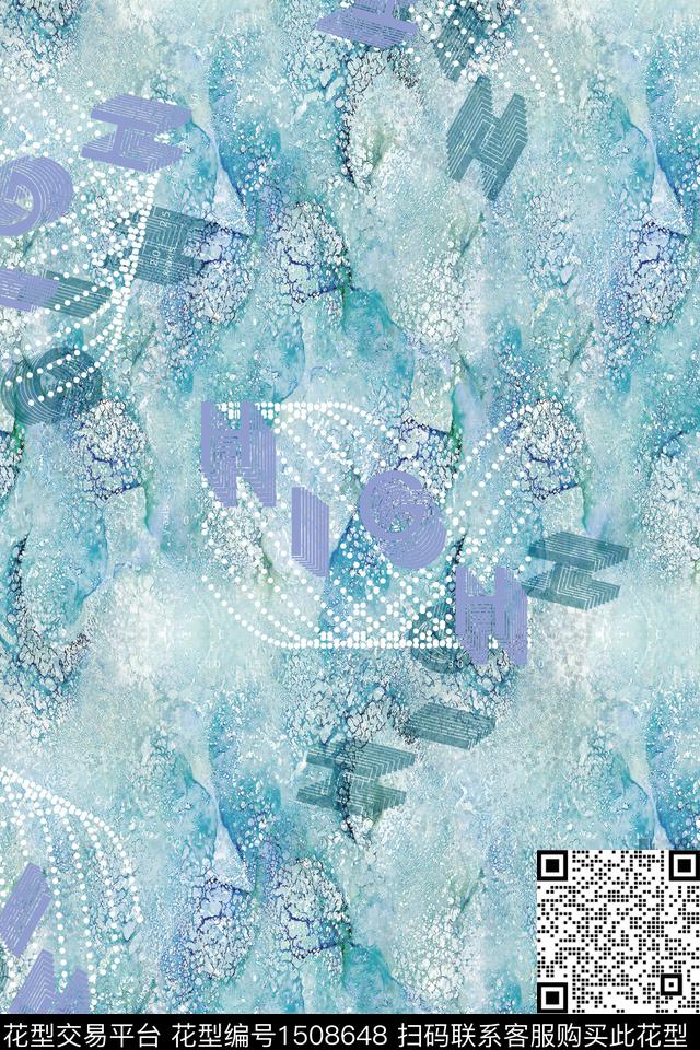 字母几何男装数码印花华亿平台下载（图片编号: 1508648） - 瓦栏（Walan）