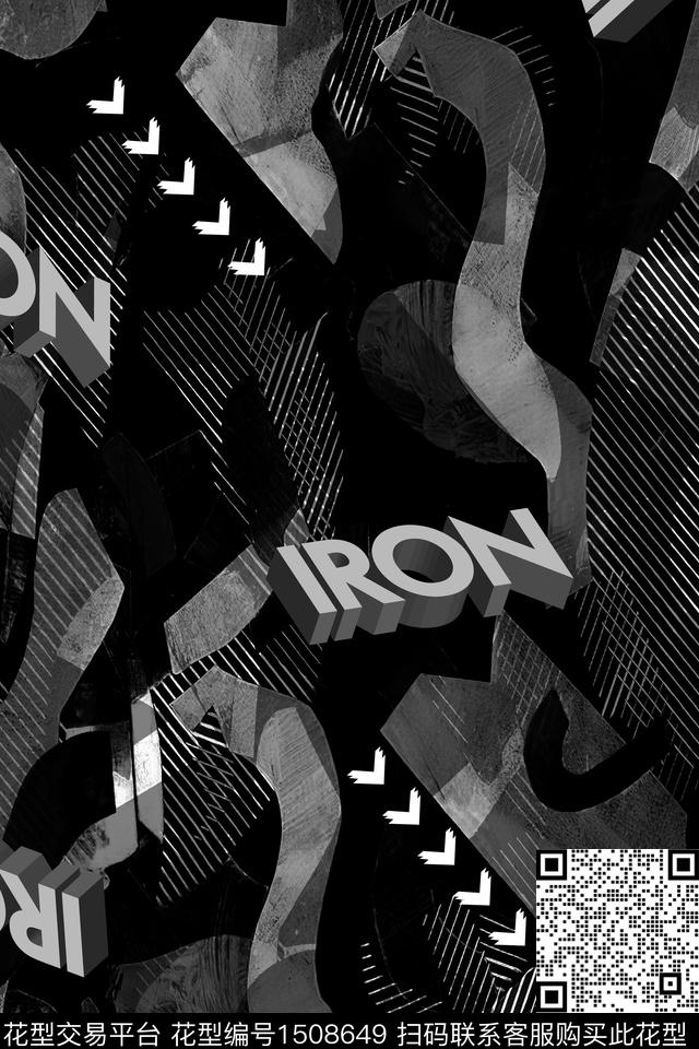 字母几何男装数码印花华亿平台下载（图片编号: 1508649） - 瓦栏（Walan）