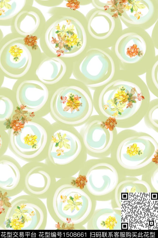 绿植树叶肌理大牌风数码印花华亿平台下载（图片编号: 1508661） - 瓦栏（Walan）