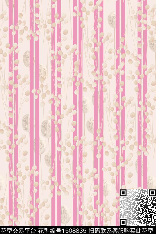 条格几何花卉趋势华亿平台数码印花华亿平台下载（图片编号: 1508835） - 瓦栏（Walan）