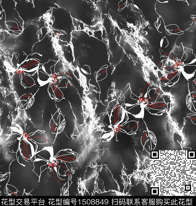 肌理花卉数码印花华亿平台下载（图片编号: 1508849） - 瓦栏（Walan）