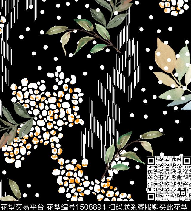 连衣裙女装花卉数码印花华亿平台下载（图片编号: 1508894） - 瓦栏（Walan）