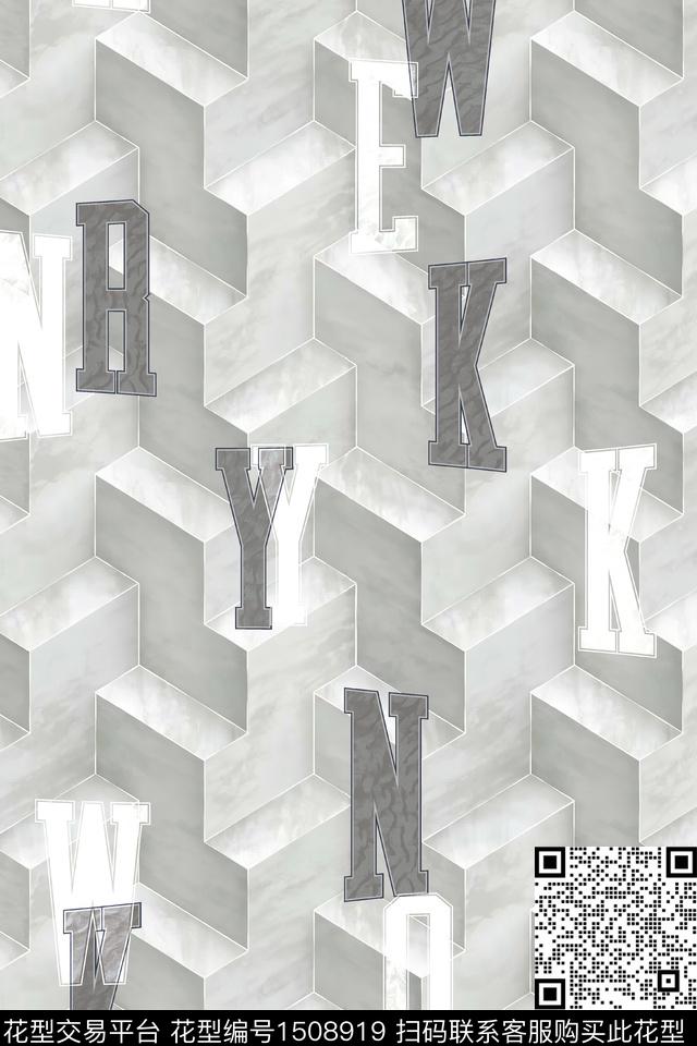 字母几何男装数码印花华亿平台下载（图片编号: 1508919） - 瓦栏（Walan）