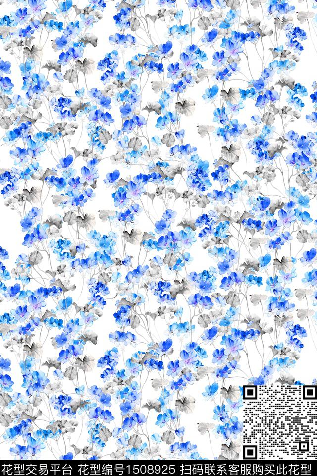 花卉大牌风小清新数码印花华亿平台下载（图片编号: 1508925） - 瓦栏（Walan）