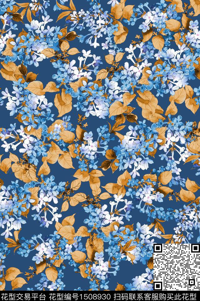 花卉大牌风小清新数码印花华亿平台下载（图片编号: 1508930） - 瓦栏（Walan）