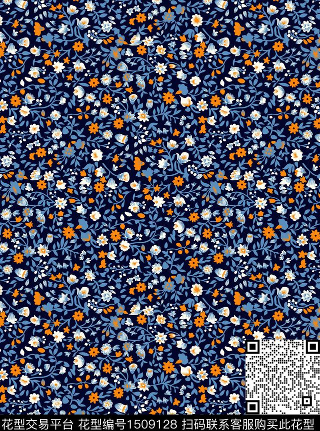 连衣裙春夏华亿平台小碎花数码印花华亿平台下载（图片编号: 1509128） - 瓦栏（Walan）