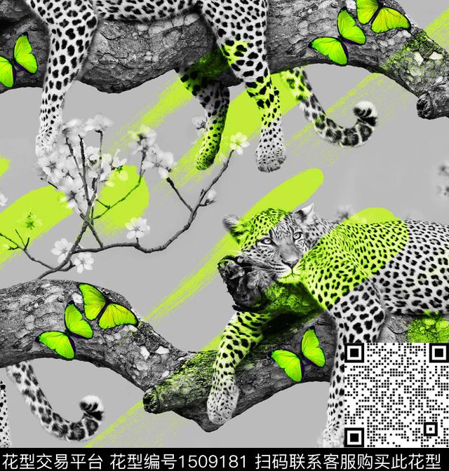 羽绒服蝴蝶豹子数码印花华亿平台下载（图片编号: 1509181） - 瓦栏（Walan）