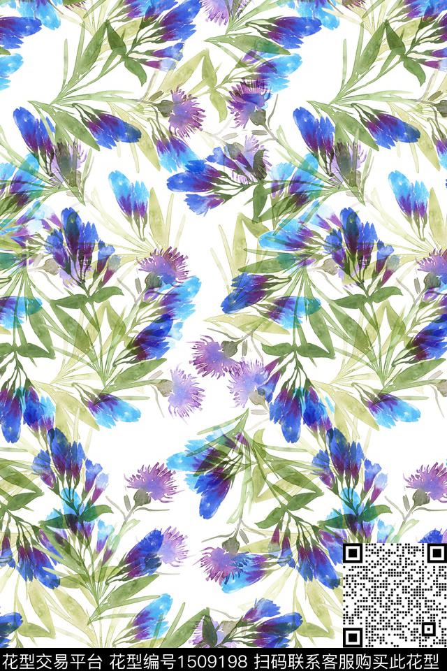 绿植树叶大牌风小清新数码印花华亿平台下载（图片编号: 1509198） - 瓦栏（Walan）