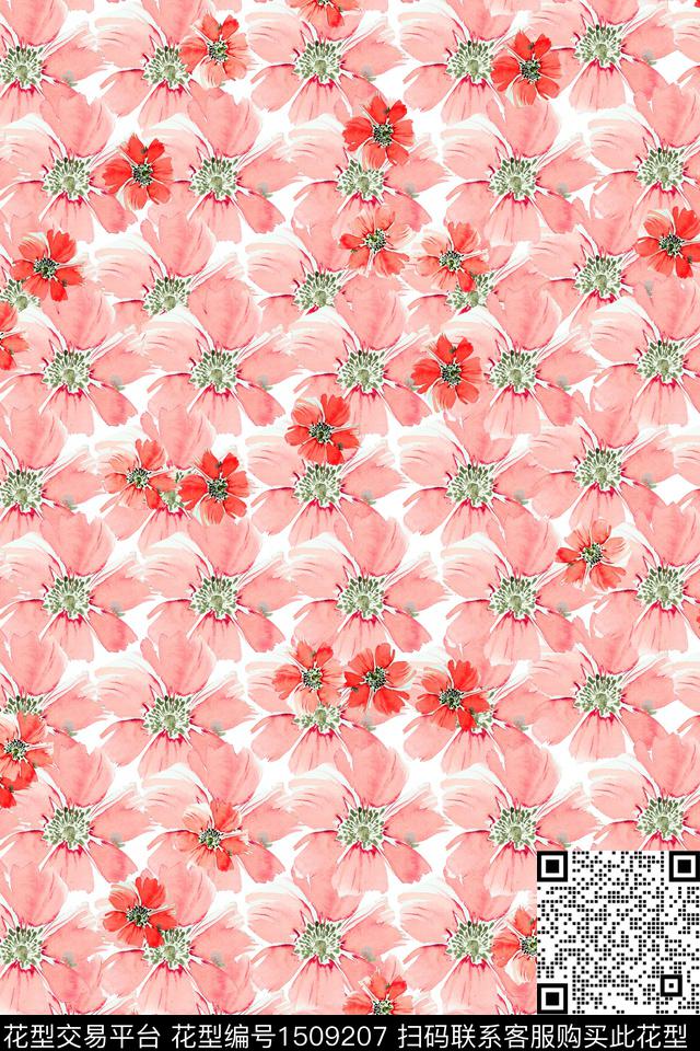 绿植树叶花卉大牌风数码印花华亿平台下载（图片编号: 1509207） - 瓦栏（Walan）