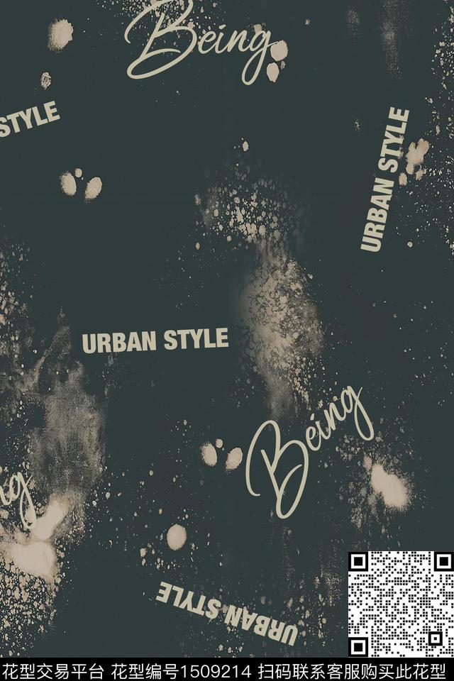 字母男装大牌风数码印花华亿平台下载（图片编号: 1509214） - 瓦栏（Walan）