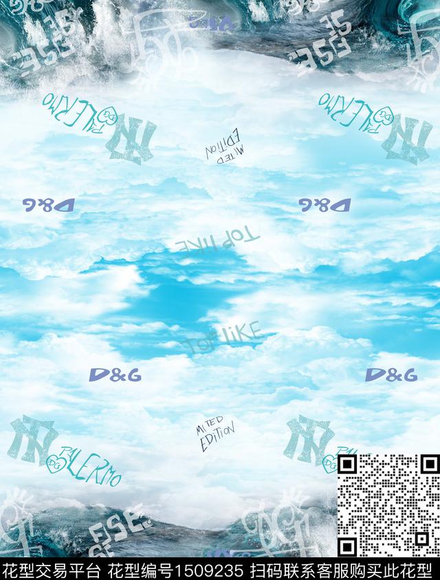 渐变趋势华亿平台海浪数码印花华亿平台下载（图片编号: 1509235） - 瓦栏（Walan）