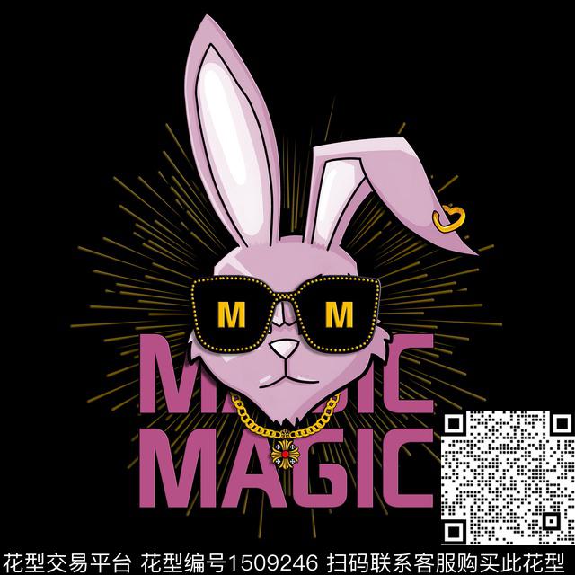 潮牌兔子胸前独幅数码印花华亿平台下载（图片编号: 1509246） - 瓦栏（Walan）