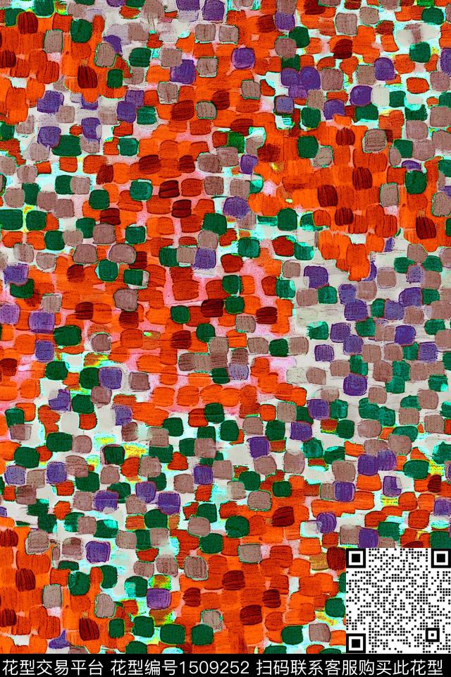 撞色几何格子数码印花华亿平台下载（图片编号: 1509252） - 瓦栏（Walan）