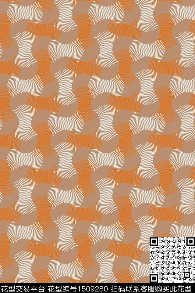 线条几何格子传统印花华亿平台下载（图片编号: 1509280） - 瓦栏（Walan）