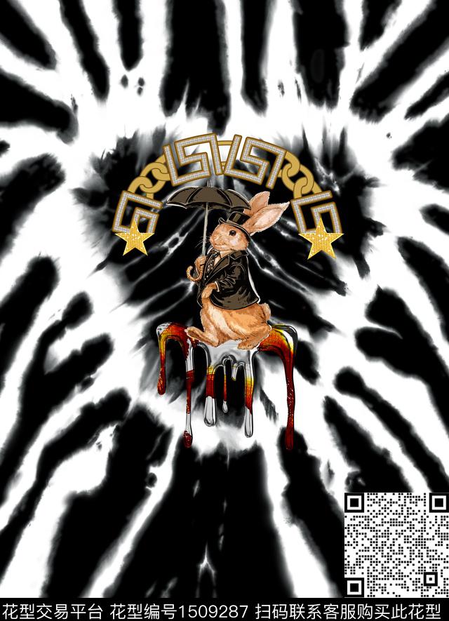 大牌风大牌男装兔子数码印花华亿平台下载（图片编号: 1509287） - 瓦栏（Walan）