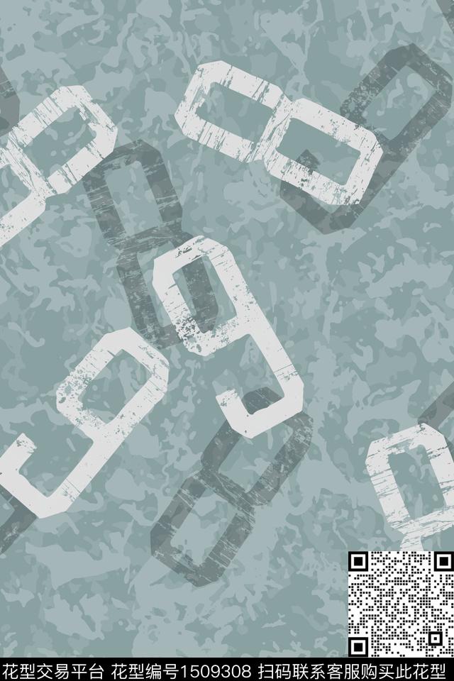 字母几何男装数码印花华亿平台下载（图片编号: 1509308） - 瓦栏（Walan）