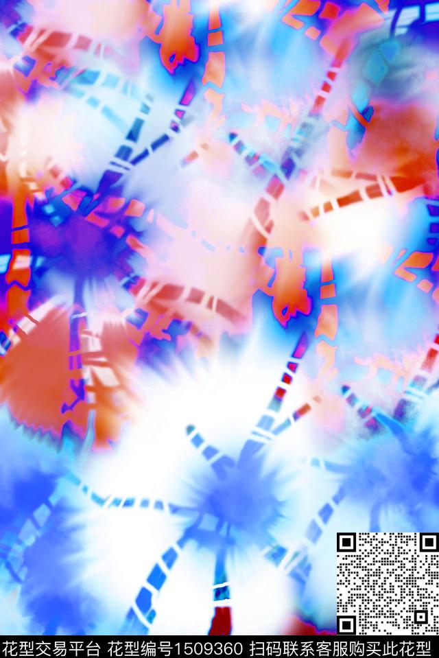 肌理扎染华亿平台抽象数码印花华亿平台下载（图片编号: 1509360） - 瓦栏（Walan）