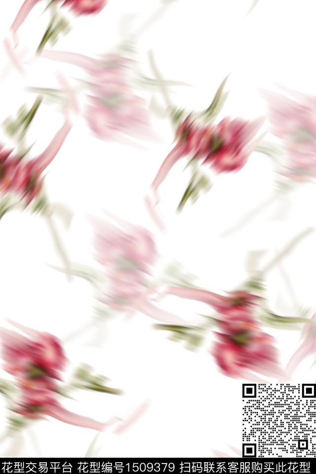 花卉小清新真丝数码印花华亿平台下载（图片编号: 1509379） - 瓦栏（Walan）