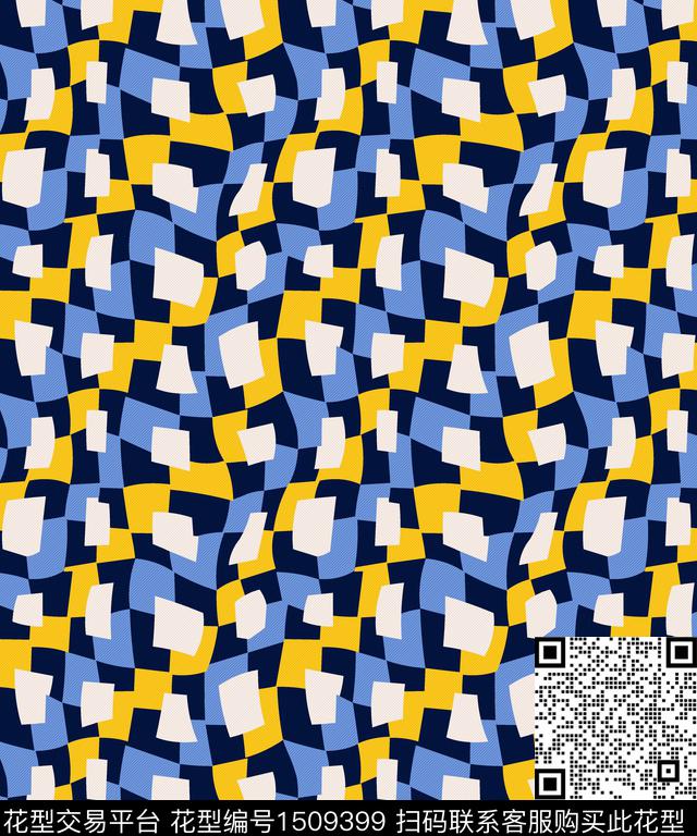几何格子大牌风传统印花华亿平台下载（图片编号: 1509399） - 瓦栏（Walan）
