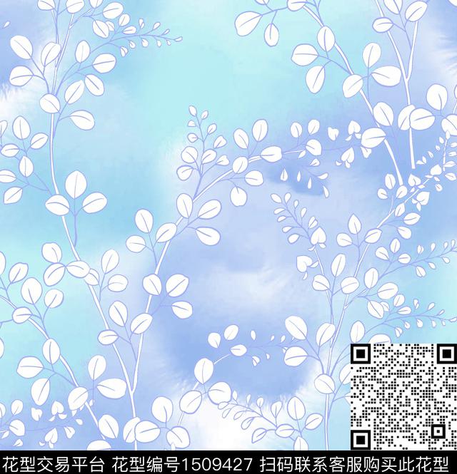 玉兰花渐变线条花卉数码印花华亿平台下载（图片编号: 1509427） - 瓦栏（Walan）