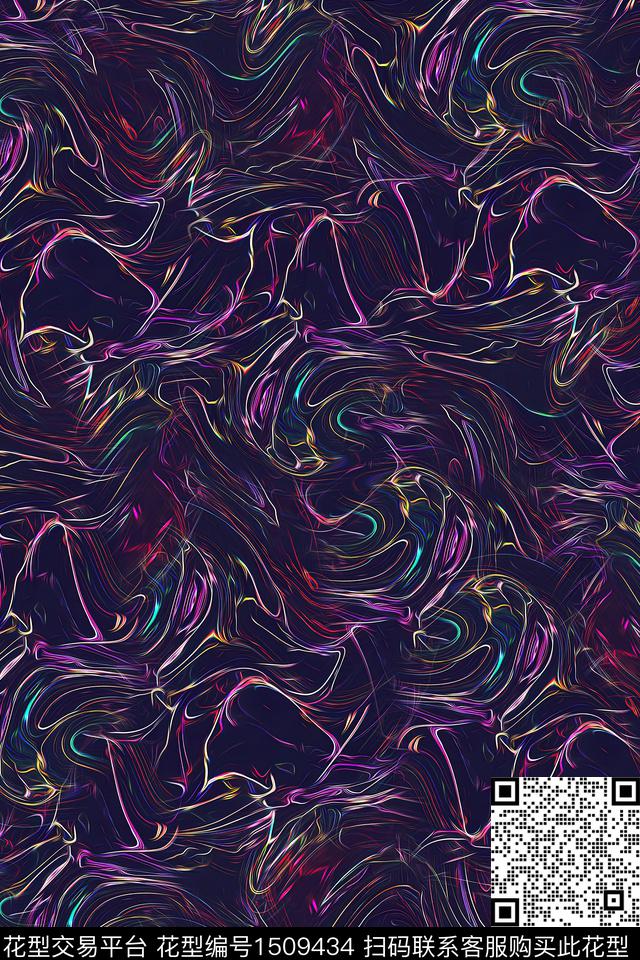 渐变几何抽象数码印花华亿平台下载（图片编号: 1509434） - 瓦栏（Walan）