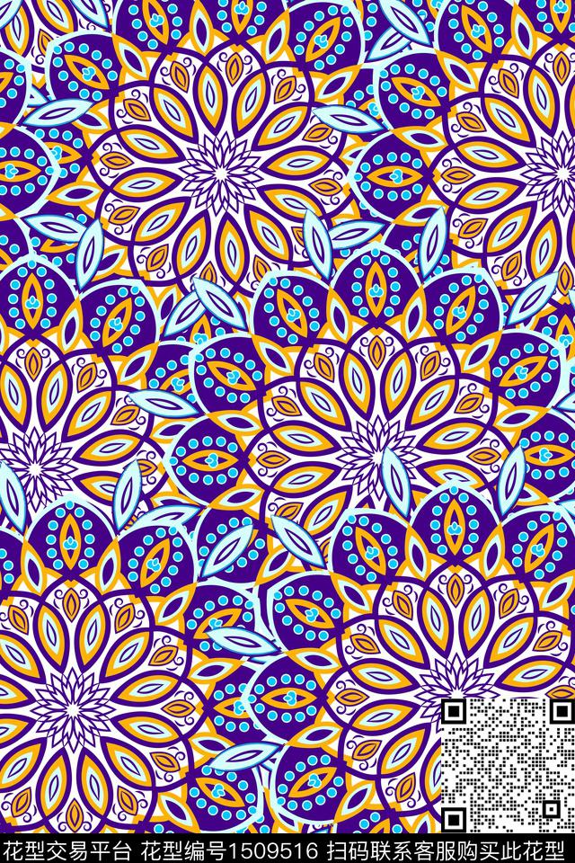 女装民族风条纹数码印花华亿平台下载（图片编号: 1509516） - 瓦栏（Walan）