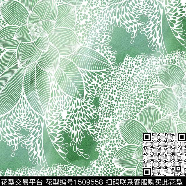 渐变线条百合数码印花华亿平台下载（图片编号: 1509558） - 瓦栏（Walan）