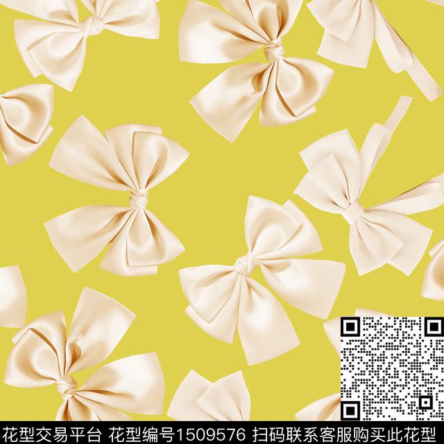 蝴蝶结大牌风大花数码印花华亿平台下载（图片编号: 1509576） - 瓦栏（Walan）