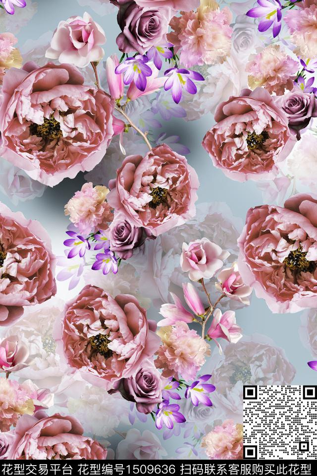 大牌风香云纱旗袍数码印花华亿平台下载（图片编号: 1509636） - 瓦栏（Walan）