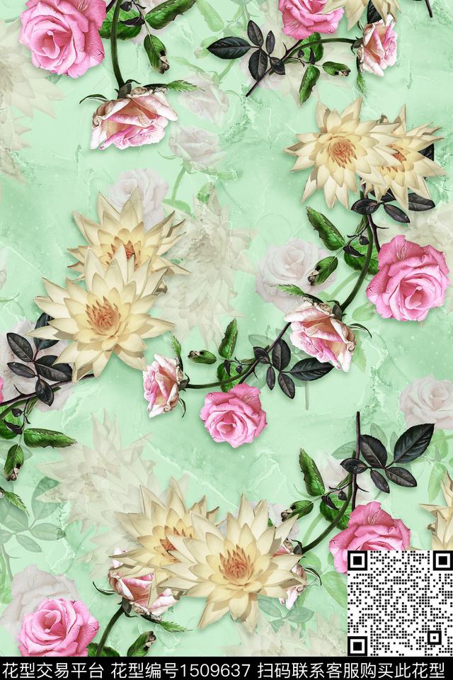 香云纱旗袍国画数码印花华亿平台下载（图片编号: 1509637） - 瓦栏（Walan）