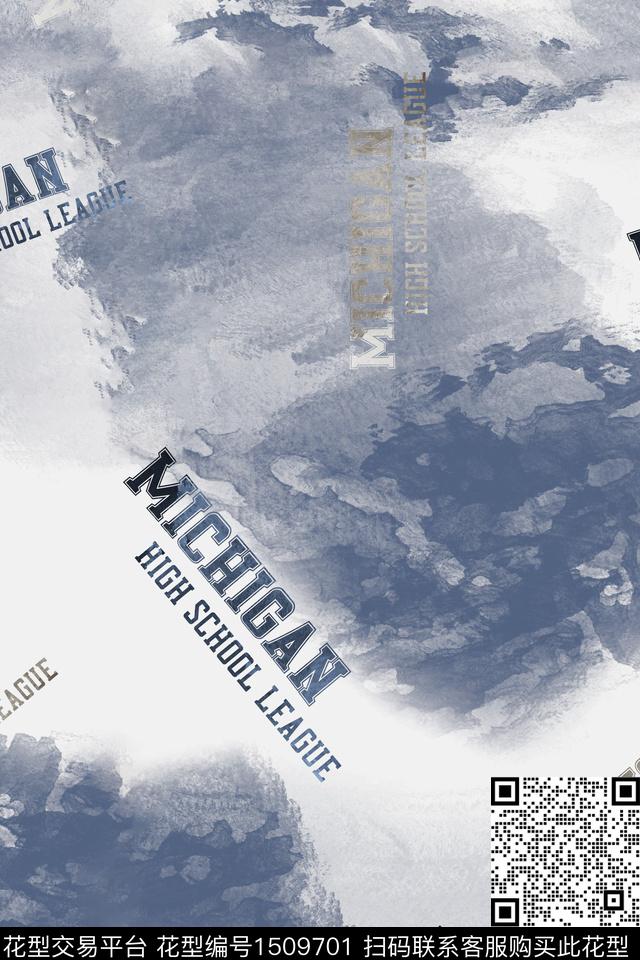 字母男装大牌风数码印花华亿平台下载（图片编号: 1509701） - 瓦栏（Walan）