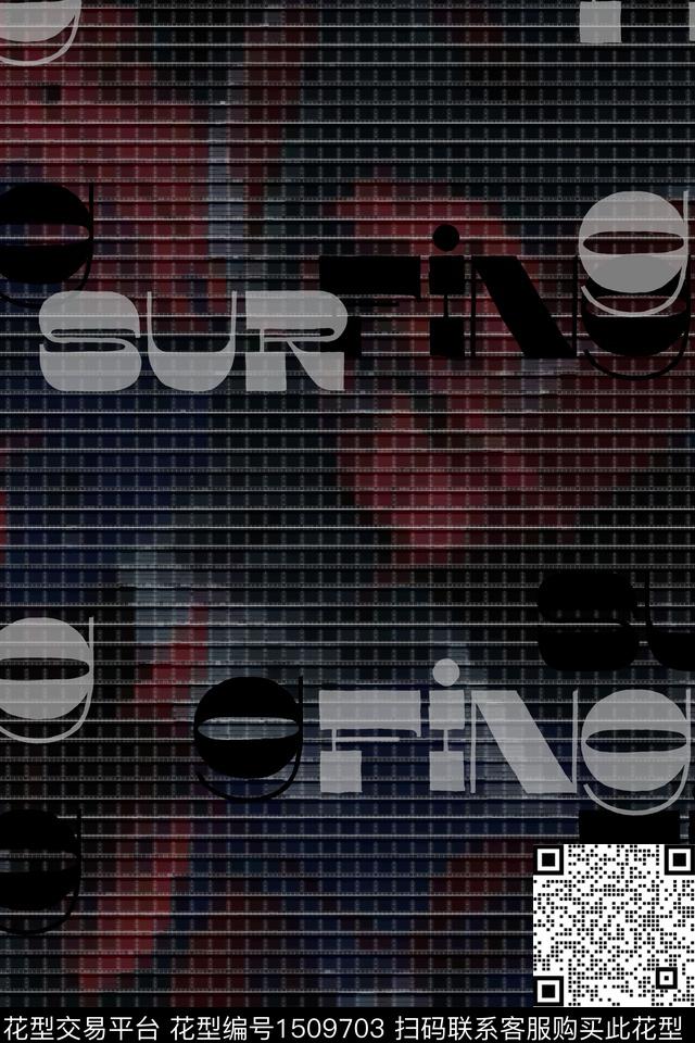 字母肌理大牌风数码印花华亿平台下载（图片编号: 1509703） - 瓦栏（Walan）