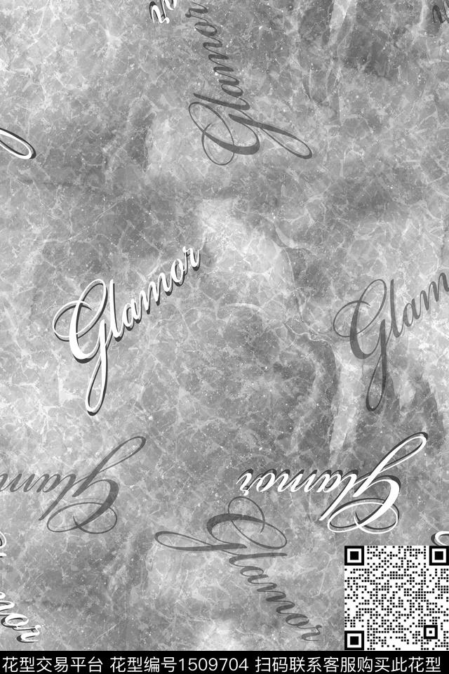 字母肌理男装数码印花华亿平台下载（图片编号: 1509704） - 瓦栏（Walan）