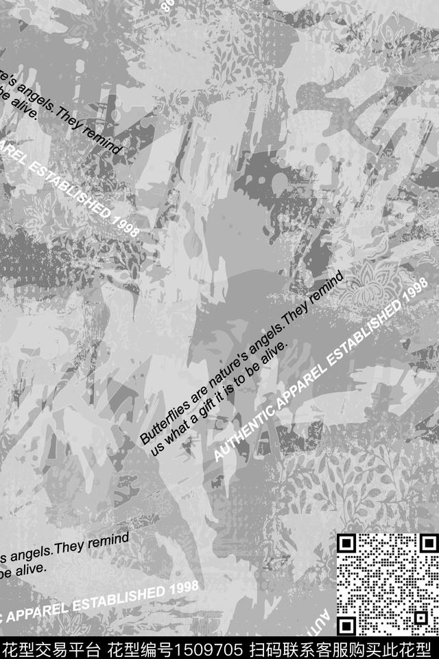 字母肌理男装数码印花华亿平台下载（图片编号: 1509705） - 瓦栏（Walan）